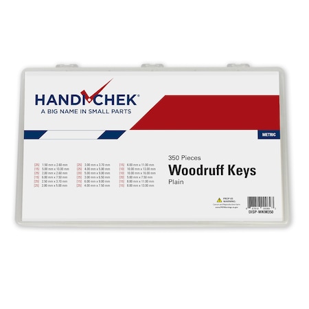 Handi-Chek Woodruff Key Assortment Woodruff Key Assortment, Carbon ...