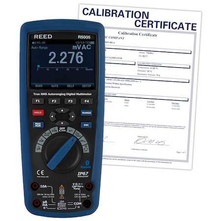 Reed Instruments True RMS Bluetooth/Waterproof Industrial Multimeter ...