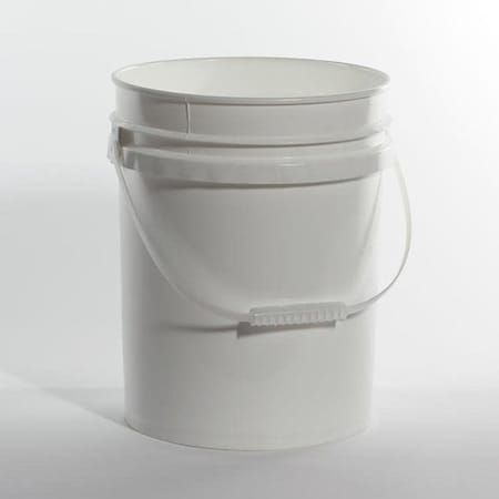 Pipeline Packaging Open Head Pail, HDPE, White, 5 gal., Height: 14-7/16" 01-05-048-00160