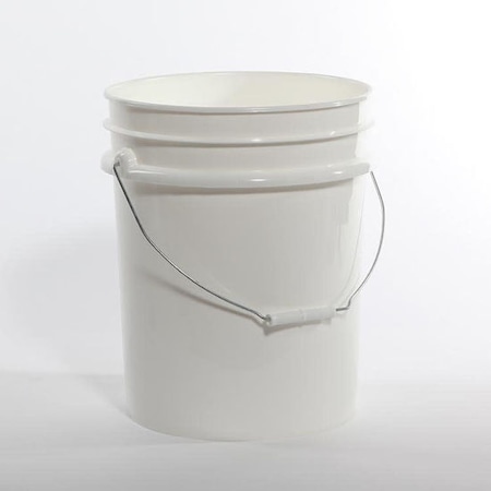 Pipeline Packaging Open Head Pail, HDPE, White, 5 gal., Height: 14.6" 01-05-048-00055