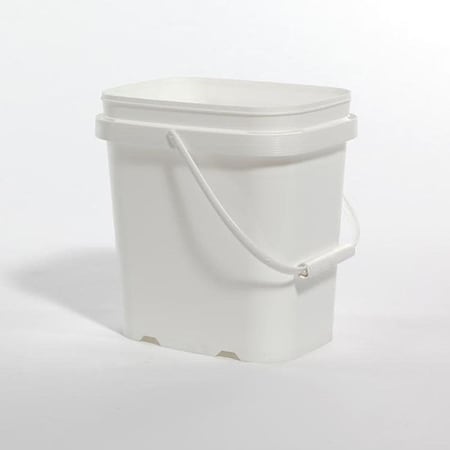 Pipeline Packaging Open Head Pail, HDPE, White, 1 gal., Width: 5-7/8" 01-05-048-00068