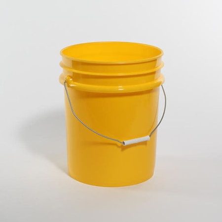 Pipeline Packaging Open Head Pail, HDPE, Yellow, 5 gal., Height: 14.6" 01-05-048-00145