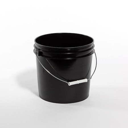 Pipeline Packaging Open Head Pail, HDPE, Black, 2 gal., Height: 9-1/4" 01-05-048-00119