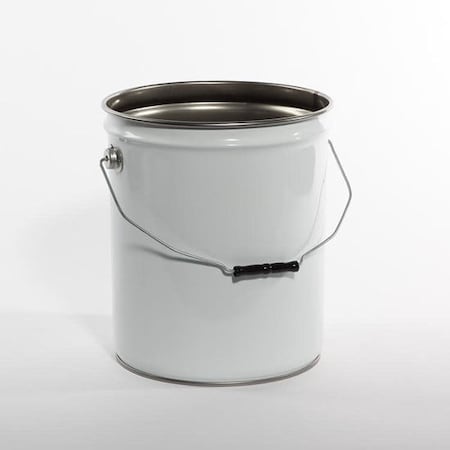 Pipeline Packaging Open Head Pail, Steel, White, 5 gal., Height: 13-7/16" 01-19-048-00213