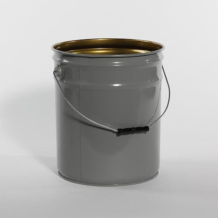 Pipeline Packaging Open Head Pail, Steel, Gray, 5 gal., UN Rating Liquid: Y1.6/90 01-19-048-00192