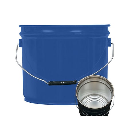 Pipeline Packaging Open Head Pail, Steel, Blue, 3.5 gal. 01-19-048-00175