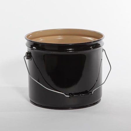 Pipeline Packaging Open Head Pail, Steel, Black, 3.5 gal. 01-19-048-00148