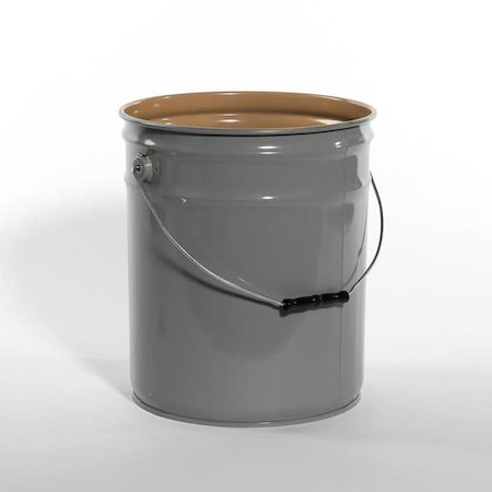 Pipeline Packaging Open Head Pail, Steel, Gray, 5 gal., Height: 13-7/16" 01-19-048-00190