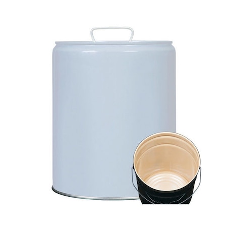 Pipeline Packaging Tight Head Pail, Steel, Gray, 5 gal., Height: 13-7/16" 01-19-079-00012