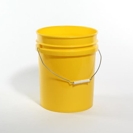Pipeline Packaging Open Head Pail, HDPE, Yellow, 5 gal., Height: 14-9/16" 01-05-048-00064