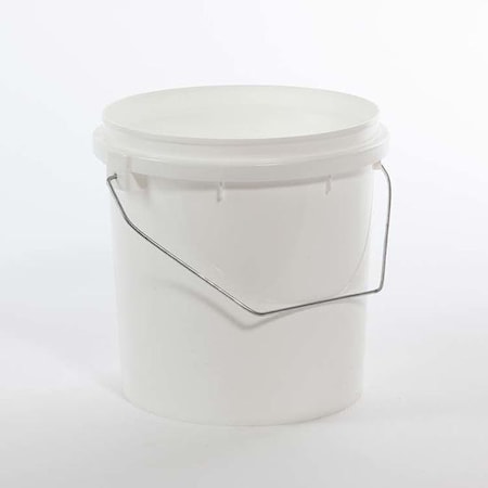 Pipeline Packaging Open Head Pail, HDPE, White, 1 gal., Height: 7.52" 01-05-048-00216