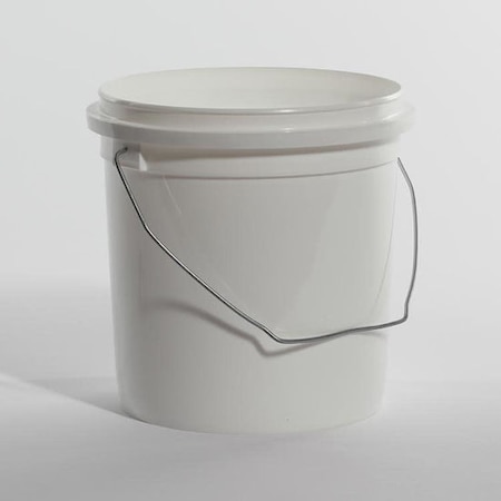 Pipeline Packaging Open Head Pail, HDPE, White, 1 gal., Height: 7-5/8" 01-05-048-00074