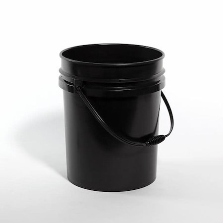 Pipeline Packaging Open Head Pail, HDPE, Black, 5 gal., Height: 14-7/16" 01-05-048-00156
