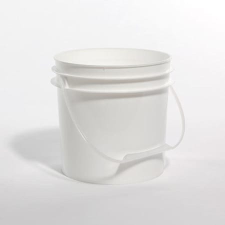 Pipeline Packaging Open Head Pail, HDPE, White, 1 gal., Shape: Round 01-05-048-00124