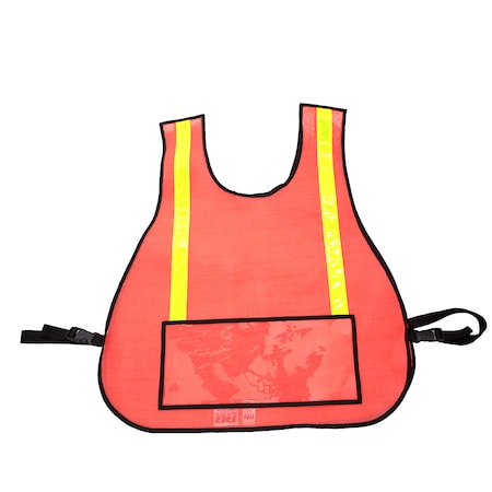 R&B Fabrications Traffic Safety Vest with Window, Orange 003L-OR-WINDOW