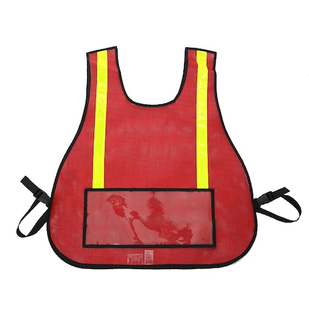 R&B Fabrications Traffic Safety Vest with Window, Red 003L-RD-WINDOW