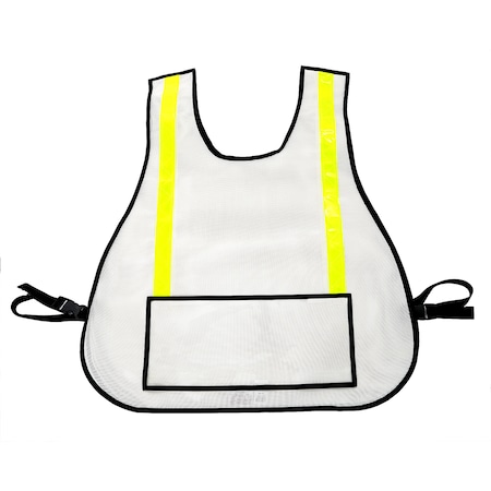 R&B Fabrications Traffic Safety Vest with Window, White 003L-WH-WINDOW