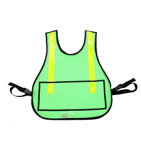 R&B Fabrications Traffic Vest with Clear Window, Lime Gre 003LG-WINDOW