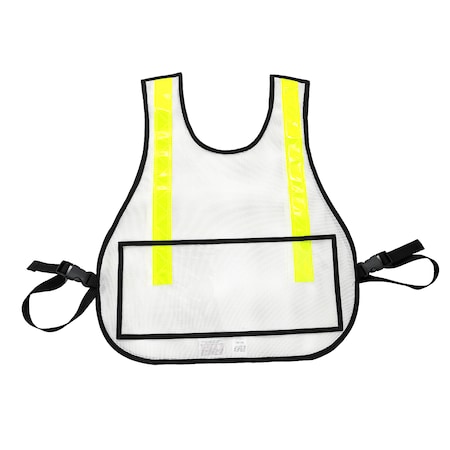R&B Fabrications Traffic Safety Vest with Window, White 003WH-WINDOW