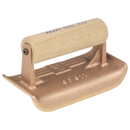 Kraft Tool Bronze Edger w/Wood H, 6"x2-3/4" 1/4"R CF311