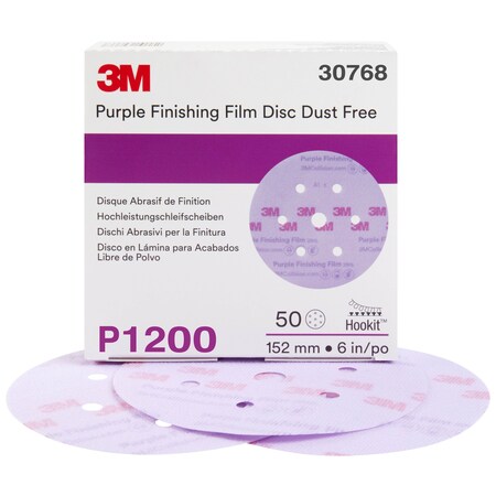3M Hookit PrpFinishFilmDiscDF30768 6", PK200 30768