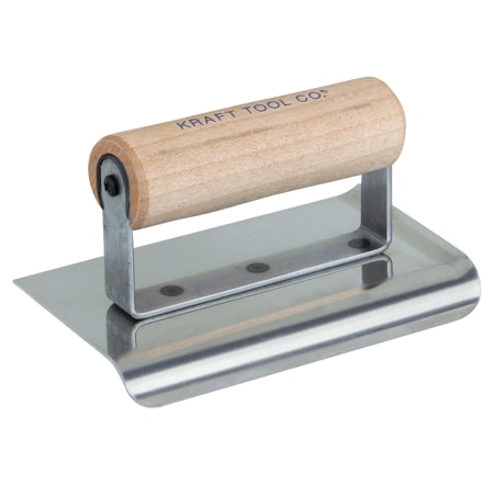 Kraft Tool Curved End Edger w/Wood H, 8"x4" 1/2"R CF166CF