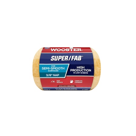Wooster 4" Paint Roller Cover, 3/8" Nap, Knit Fabric R239-4