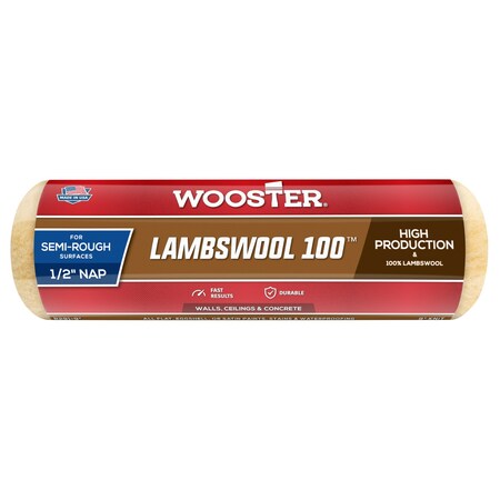 Wooster 9" Paint Roller Cover, 1/2" Nap, Knit Lambswool R291-9