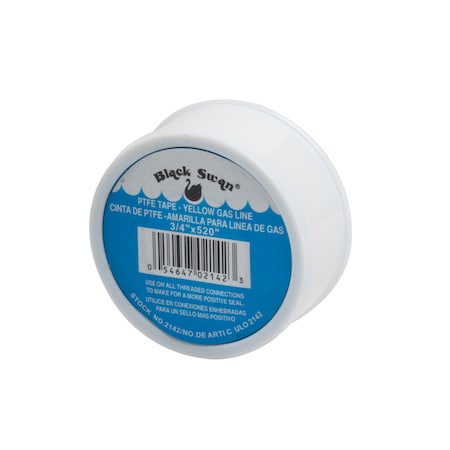 Black Swan PTFE Tape-Yellow-Gas Line-China3/4"X520" 02142