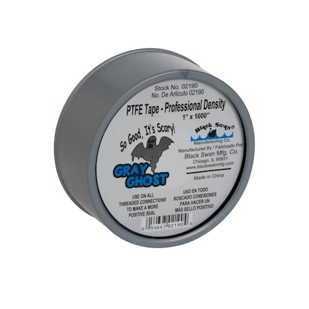 Black Swan PTFE Tape-Gray Ghost-China 1" X 1000" 02190