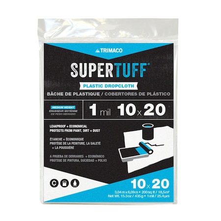 Trimaco Drop Cloth, LDPE, 10 ft.Lx20 ft.W. 03306