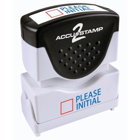 Accu-Stamp2 Message Stamp, Please Initial, Blue/Red 035527