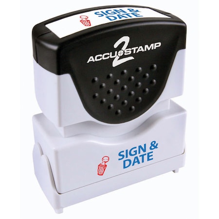 Accu-Stamp2 Message Stamp, Sign/Date, Blue/Red Ink 035529