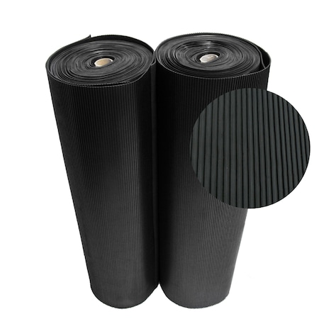 Rubber-Cal "Ramp-Cleat" Non-Slip Outdoor Rubber Mats - 1/8 in x 3 ft x 20 ft Floor Mat 03_167_W_RC