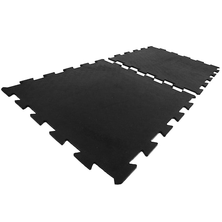 Rubber-Cal Armor-Lock Interlocking Rubber Mat, PK4, 4 PK 03-212-WBK-4