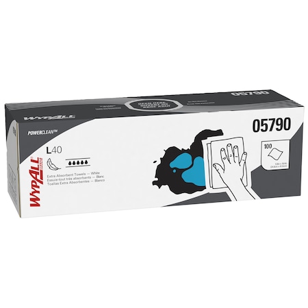 Wypall WypAll L40 Disposable Towels 05790 Pop-Up White 9 100 05790