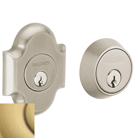 Baldwin Estate Satin Brass with Brown Deadbolts 8253.060