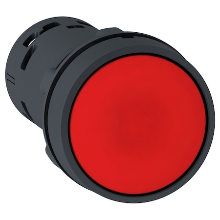 Schneider Electric Monolithic push button, Harmony XB7, plastic, red, 22mm, spring return, unmarked, 1NC XB7NA42