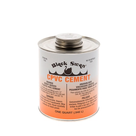 Black Swan Mfg. Co. CPVC Cement (Orange) - Heavy Bodied qt. 7233