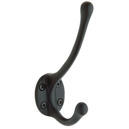 Baldwin Estate Satin Black Coat Hooks, Projection: 3-1/2" 0742.190
