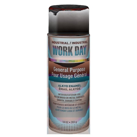 Krylon Industrial Spray Paint, Black, Flat, Solvent, 10 oz A04412007