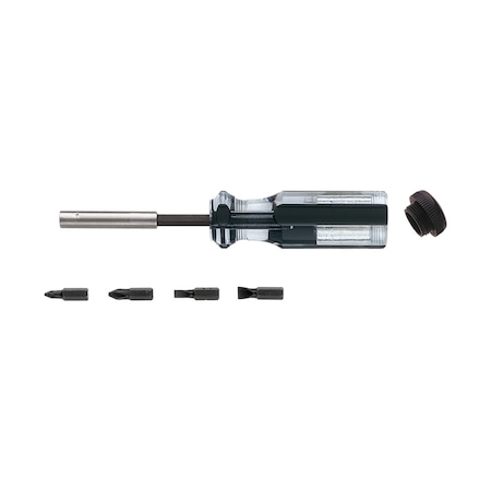 Klein Tools Multi-Bit Magnetic Screwdriver, Ph, Sl Bits, 5-Piece 70035