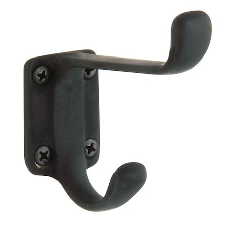 Baldwin Estate Satin Black Coat Hooks, Projection: 3-1/4" 0781.190