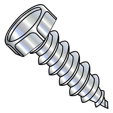 Zoro Select Self-Drilling Screw, #14 x 1-7/16 in, Zinc Plated Steel Flange Hex Head External Hex Drive, 2500 PK 141607AH