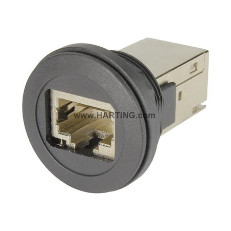 Harting RJ45 Service Interface Coupler, Black 09454521561