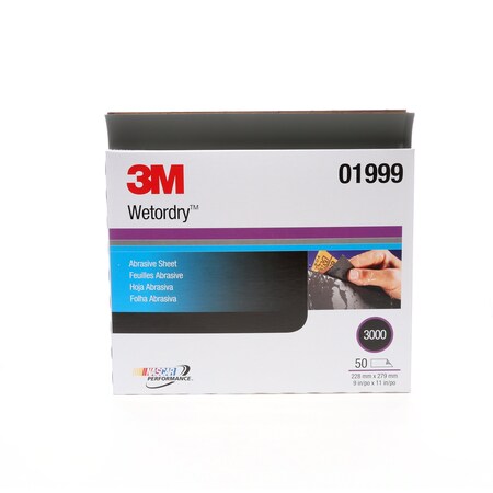 3M Wetordry Sheet, 01999, 3000gr, 9"x11i, PK250 01999