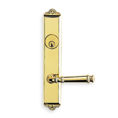 Omnia LH 904 LVR 63000 Narrow Plate SGL CYL 1-1/2" Backset Mort Bright Brass 63904A15L1