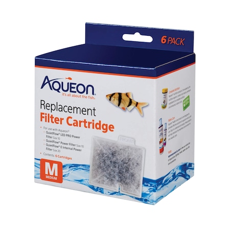 Aqueon Replacment Filter Cartridges 6Pcs Med 4.9"x 100106085