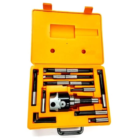 Hhip 3 Piece Boring Tool Set With 3" Head R8 Shank & 3/4" Boring Bar Set 1001-0107