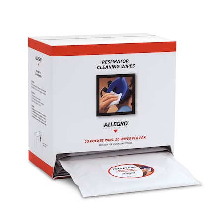 Allegro Industries Alcohol Respirator Cleaning Wipes Pocket 1001-20PPD
